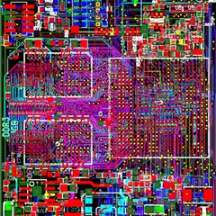 Technology Circuit Board Layout Pattern Play Mat (square) by Ket1n9