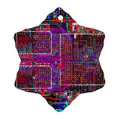 Technology Circuit Board Layout Pattern Ornament (snowflake) by Ket1n9