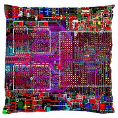 Technology Circuit Board Layout Pattern Large Cushion Case (one Side) by Ket1n9