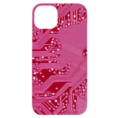 Pink Circuit Pattern Iphone 14 Plus Black Uv Print Case by Ket1n9