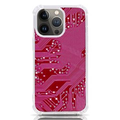 Pink Circuit Pattern Iphone 13 Pro Tpu Uv Print Case by Ket1n9