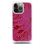 Pink Circuit Pattern iPhone 13 Pro TPU UV Print Case Front