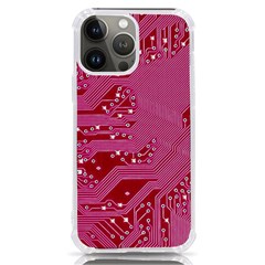 Pink Circuit Pattern Iphone 13 Pro Max Tpu Uv Print Case by Ket1n9