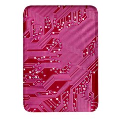 Pink Circuit Pattern Rectangular Glass Fridge Magnet (4 Pack) by Ket1n9