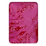 Pink Circuit Pattern Rectangular Glass Fridge Magnet (4 pack) Front