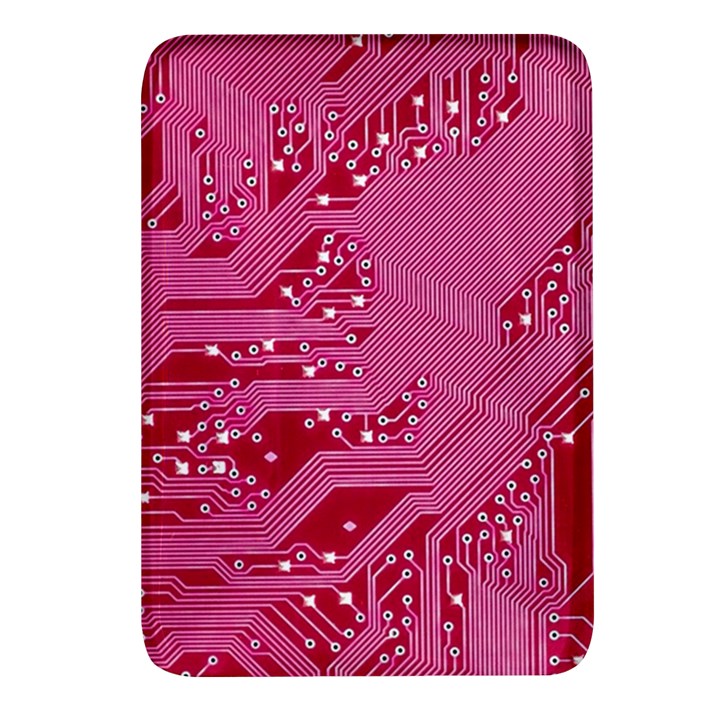 Pink Circuit Pattern Rectangular Glass Fridge Magnet (4 pack)