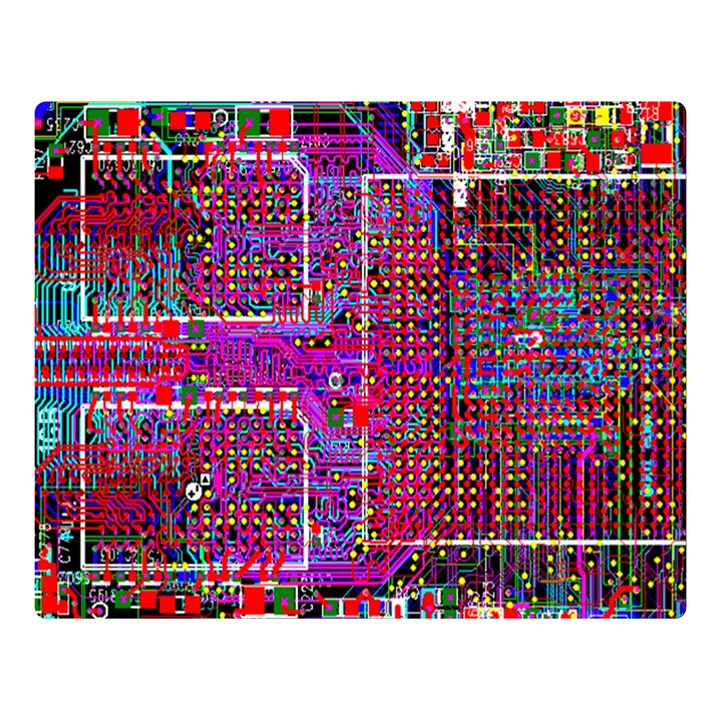 Technology Circuit Board Layout Pattern Two Sides Premium Plush Fleece Blanket (Large)