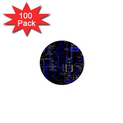 Technology Circuit Board Layout 1  Mini Magnets (100 Pack)  by Ket1n9