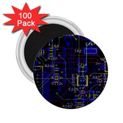 Technology Circuit Board Layout 2 25  Magnets (100 Pack)  by Ket1n9