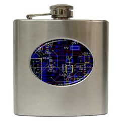 Technology Circuit Board Layout Hip Flask (6 Oz) by Ket1n9