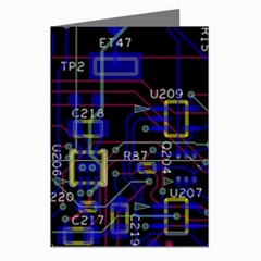 Technology Circuit Board Layout Greeting Cards (pkg Of 8) by Ket1n9