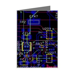 Technology Circuit Board Layout Mini Greeting Card by Ket1n9