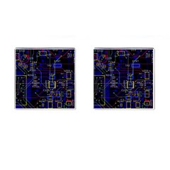 Technology Circuit Board Layout Cufflinks (square) by Ket1n9