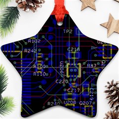 Technology Circuit Board Layout Star Ornament (two Sides) by Ket1n9