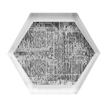 Technology Circuit Board Layout Pattern Hexagon Wood Jewelry Box Front