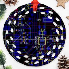 Technology Circuit Board Layout Ornament (round Filigree) by Ket1n9