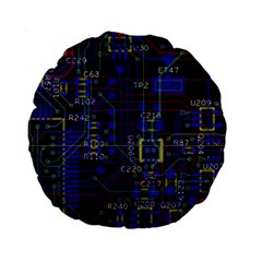 Technology Circuit Board Layout Standard 15  Premium Flano Round Cushions by Ket1n9