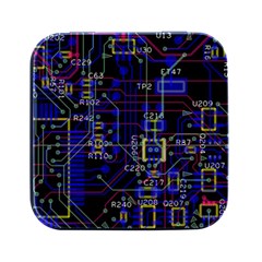 Technology Circuit Board Layout Square Metal Box (black)