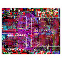 Technology Circuit Board Layout Pattern Premium Plush Fleece Blanket (medium) by Ket1n9