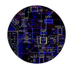 Technology Circuit Board Layout Mini Round Pill Box by Ket1n9