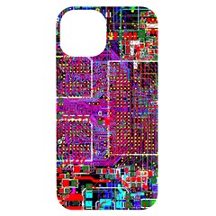 Technology Circuit Board Layout Pattern Iphone 14 Black Uv Print Case by Ket1n9