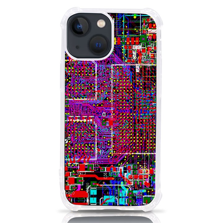 Technology Circuit Board Layout Pattern iPhone 13 mini TPU UV Print Case