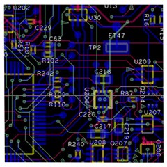 Technology Circuit Board Layout Wooden Puzzle Square by Ket1n9