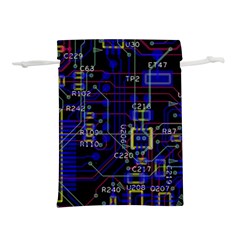 Technology Circuit Board Layout Lightweight Drawstring Pouch (l) by Ket1n9