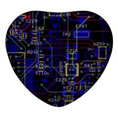 Technology Circuit Board Layout Heart Glass Fridge Magnet (4 Pack) by Ket1n9