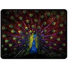 Beautiful Peacock Feather Two Sides Fleece Blanket (large) by Ket1n9