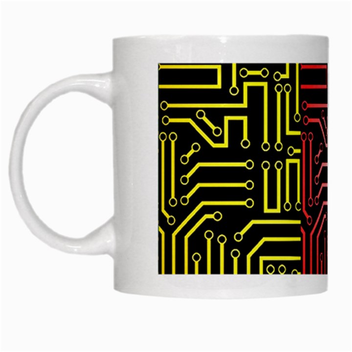 Circuit Board Seamless Patterns Set White Mug