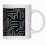 Circuit Board Seamless Patterns Set White Mug Right