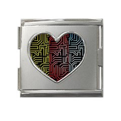 Circuit Board Seamless Patterns Set Mega Link Heart Italian Charm (18mm) by Ket1n9