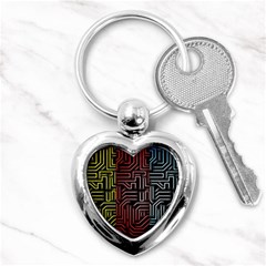 Circuit Board Seamless Patterns Set Key Chain (heart) by Ket1n9