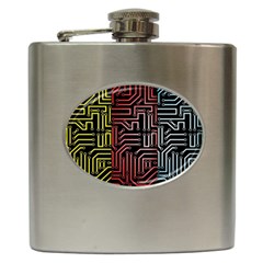 Circuit Board Seamless Patterns Set Hip Flask (6 Oz) by Ket1n9