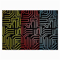 Circuit Board Seamless Patterns Set Large Glasses Cloth (2 Sides) by Ket1n9