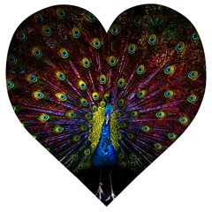 Beautiful Peacock Feather Wooden Puzzle Heart by Ket1n9