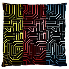 Circuit Board Seamless Patterns Set Large Cushion Case (one Side) by Ket1n9