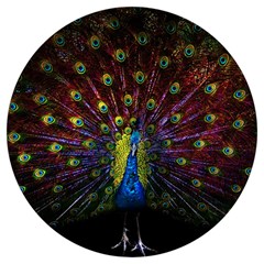 Beautiful Peacock Feather Round Trivet by Ket1n9