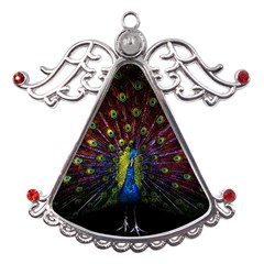 Beautiful Peacock Feather Metal Angel With Crystal Ornament by Ket1n9