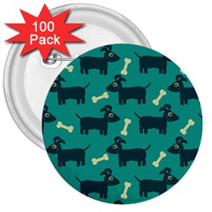 Happy-dogs Animals Pattern 3  Buttons (100 Pack)  by Ket1n9