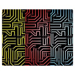 Circuit Board Seamless Patterns Set Premium Plush Fleece Blanket (medium) by Ket1n9