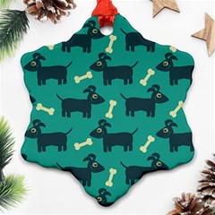 Happy-dogs Animals Pattern Ornament (snowflake) by Ket1n9