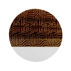 Circuit Board Seamless Patterns Set Marble Wood Coaster (round) by Ket1n9