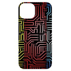 Circuit Board Seamless Patterns Set Iphone 14 Black Uv Print Case by Ket1n9