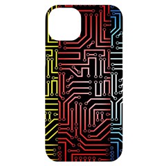 Circuit Board Seamless Patterns Set Iphone 14 Plus Black Uv Print Case by Ket1n9