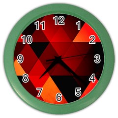 Abstract Triangle Wallpaper Color Wall Clock by Ket1n9