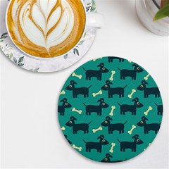 Happy-dogs Animals Pattern Uv Print Round Tile Coaster by Ket1n9