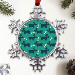 Happy-dogs Animals Pattern Metal Large Snowflake Ornament by Ket1n9