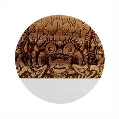 Wood Sculpture Bali Logo Marble Wood Coaster (round) by Ket1n9